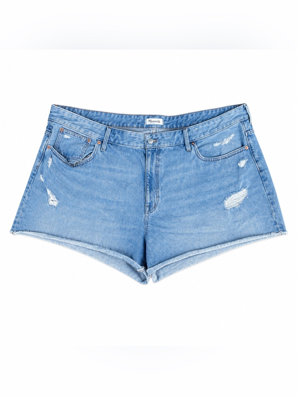 Madewell Light Wash Distressed Denim Shorts